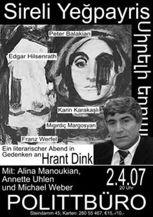 Literarisches Gedenken an Hrant Dink